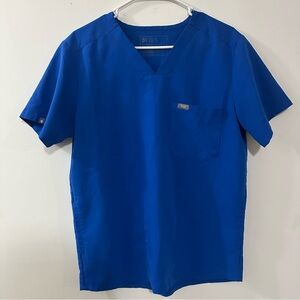 FIGS Technical Collection V-Neck Scrub Top Mens Small Royal Blue 3 Pocket TM1500